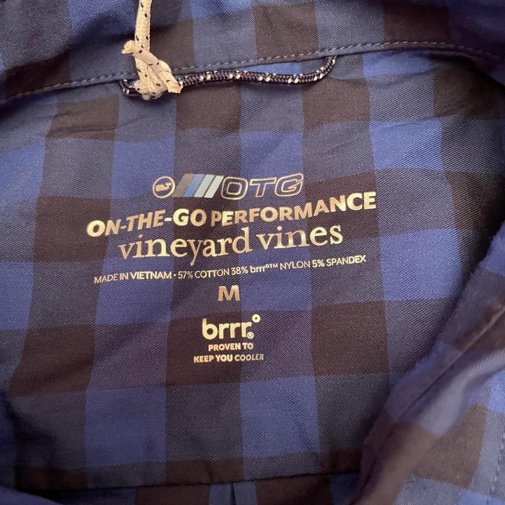 NWT Vineyard Vines Men's Blue Checkered Shirt - Picture 3 of 4